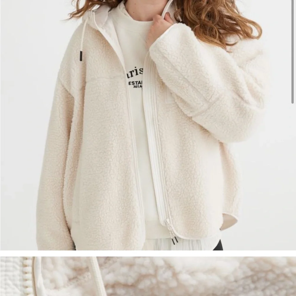 H&M Natural White Oversized Teddy Bear Jacket